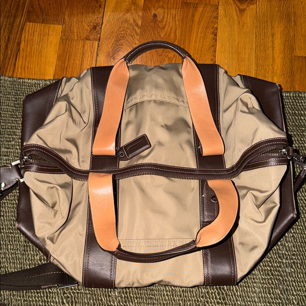 Coach Stylish Tan and Brown Men's Bag duffle bag